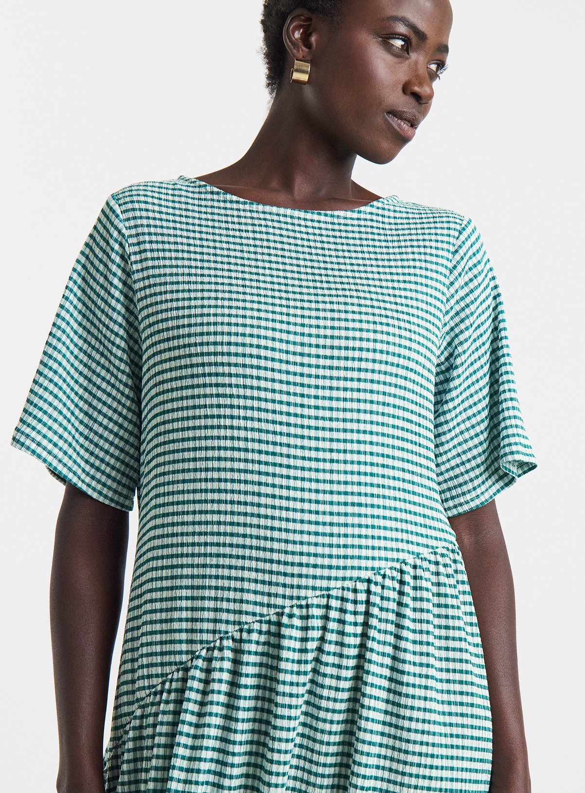 JD WILLIAMS Gingham Asym Drop Waist Maxi Dress 16 - Image 4 thumbnail